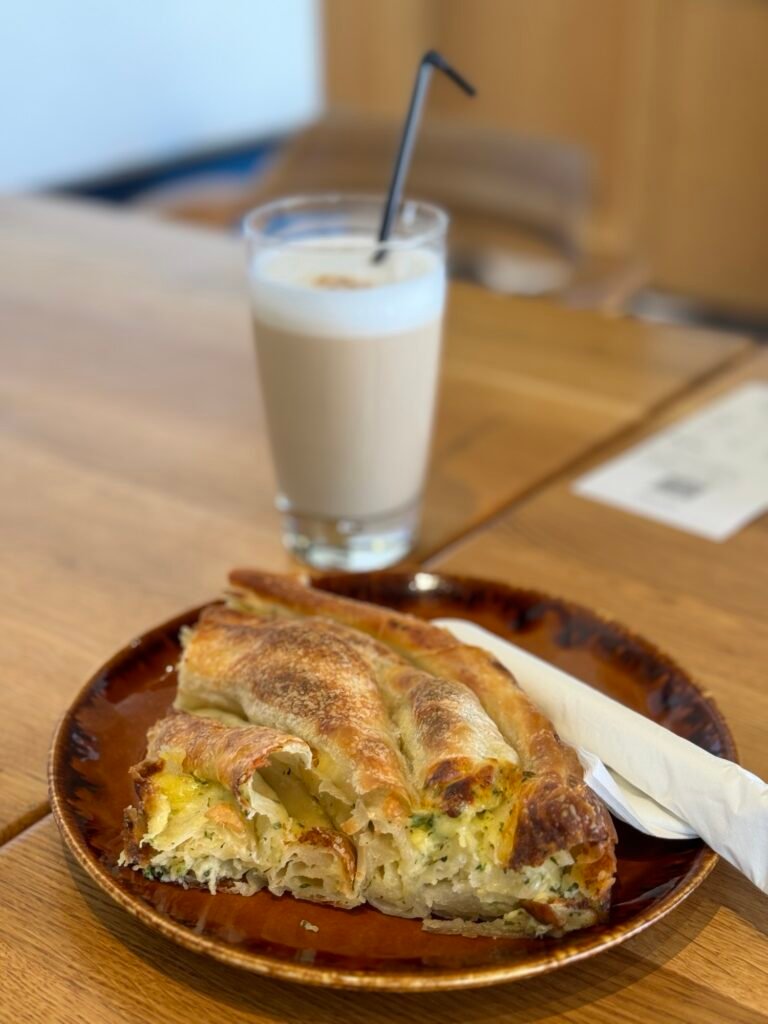 Delicious cheese and spinach burek at Shambhala Bakery, Žabljak