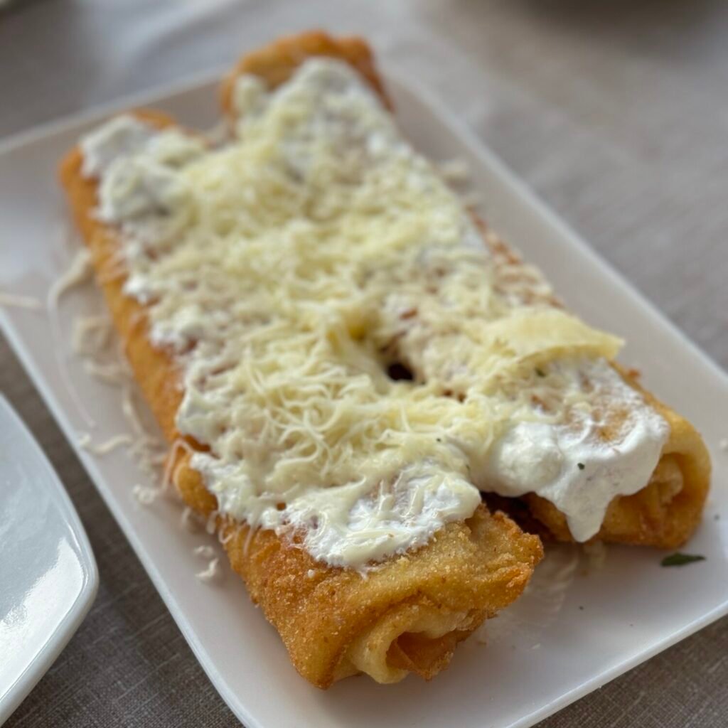 Cheese and Ham Palačinke at Boat Restaurant Silistria