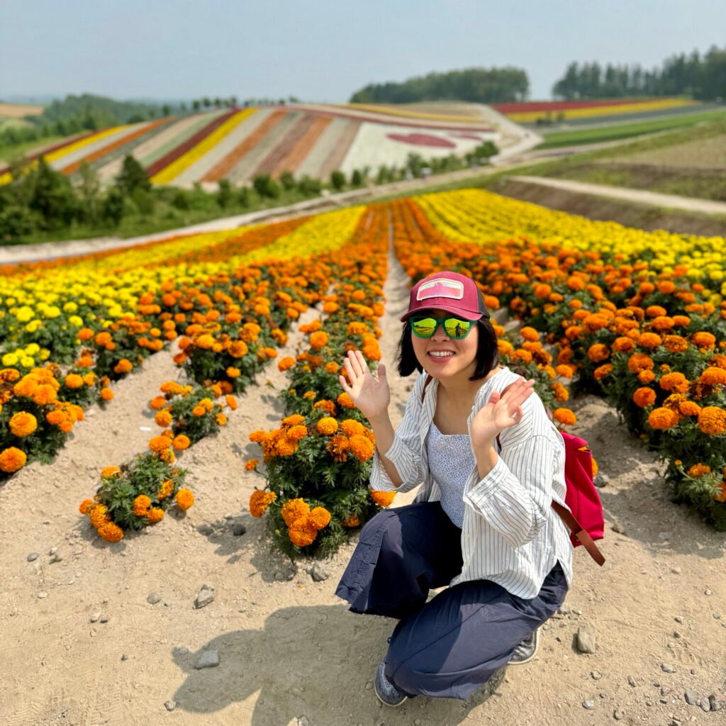 Visiting Shikisai no Oka, Hokkaido in summer