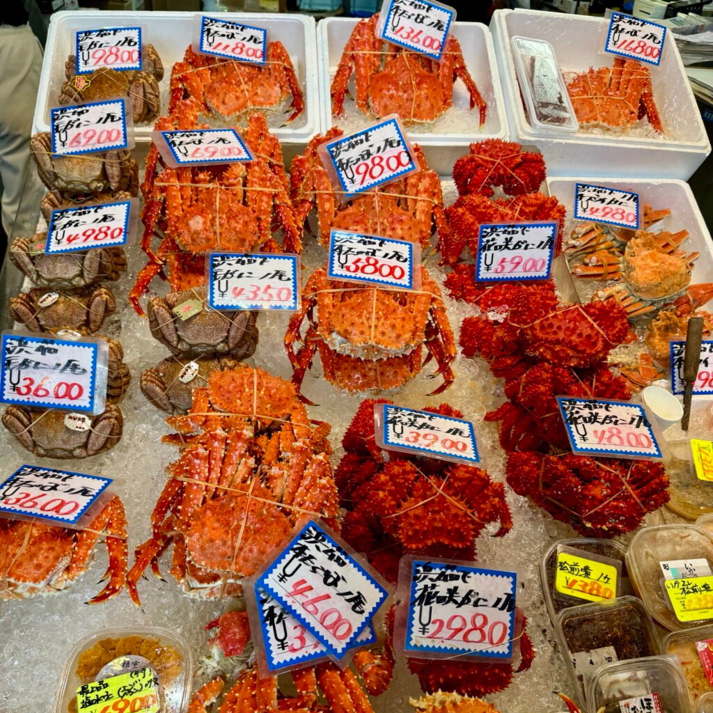 Fresh crabs at Sapporo Nijo Market, Hokkaido