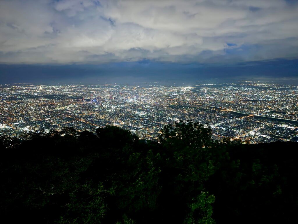View of Sapporo at night from Mt. Moiwa